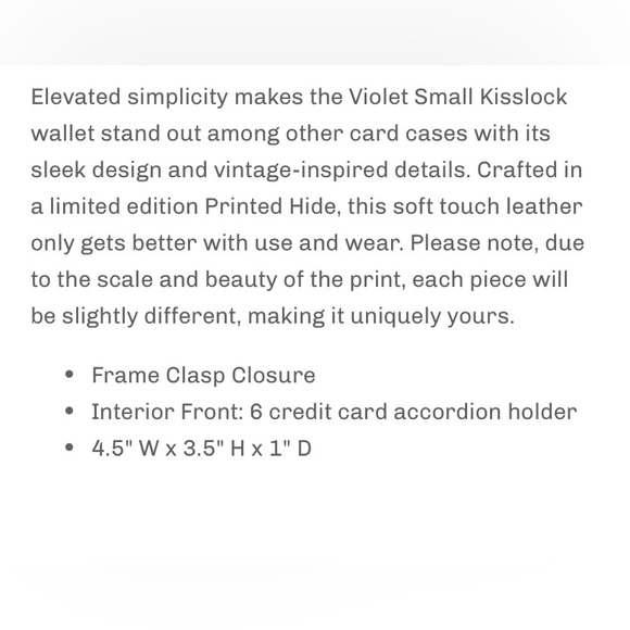 HOBO Violet Kiss Lock Card Case Wallet - Picture 2 of 4